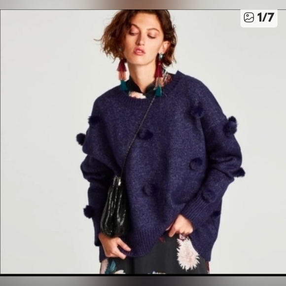 Zara Sweaters - ⭐ Host Pick ⭐ NWOT Zara Alpaca 🦙 Blend Adorable 😍 Pom-pom Sweater Size 2X